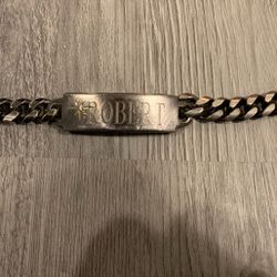 Old Silver Bracelet With Small Diamond