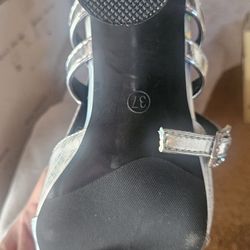Silver Kitten Heels