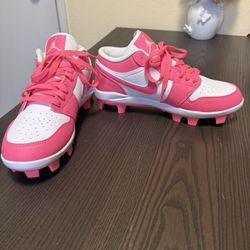 Jordan 1 Pink Softball/baseball Cleats 