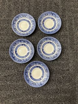 Set of 5Churchill Blue Willow - Tea/Coffee Saucer -5.5"