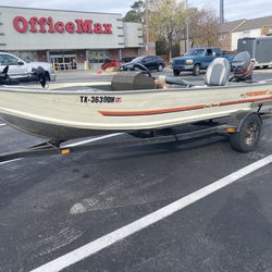 1985 Bass Tracker 17’ With Trailer With 45 Mariner Motor