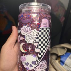 Pink Skull Halloween Snowglobe Cup
