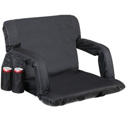 Stadium Seats Chairs for Bleachers or Benches - 6 Reclining Positions Black (1)