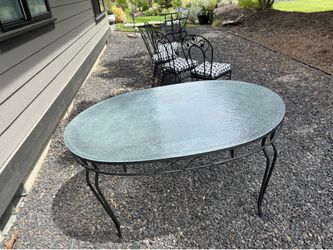 Oval Glass Top Patio Table