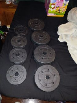 Weights. 7.5/ 2.5/40lbs &  20lbs dumbbell