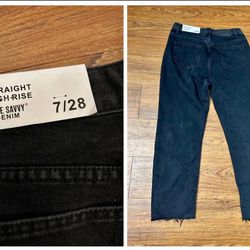 Straight High Rise Blue Savvy Denim 7/28