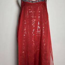 New Vera Wang Sheer & Sequin Black & Red Party Dress Size M | Vestido Nuevo Vera Wang Para Fiesta Graduación Talla M