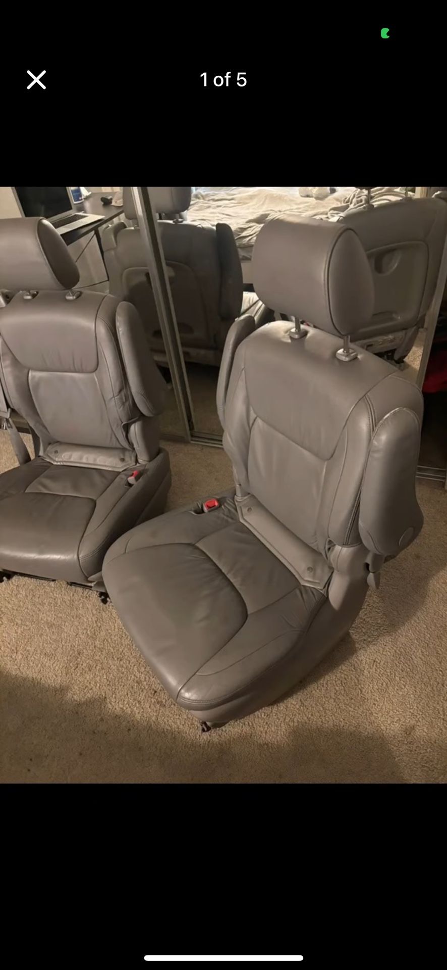 2nd and 3rd row back seats Toyota Sienna XLE