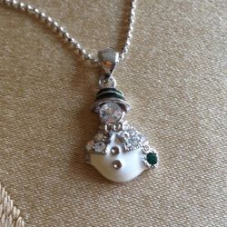 Snowman necklace NWOT Swarovski holiday