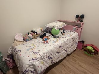 Twin size bed frame and mattress