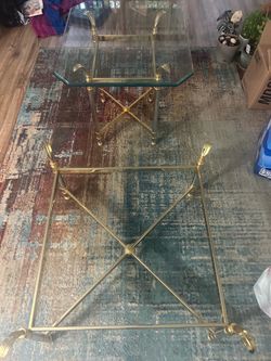 Glass coffee table and side table