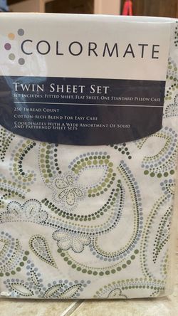 Colormate Twin Sheet Set 250 Thread Count