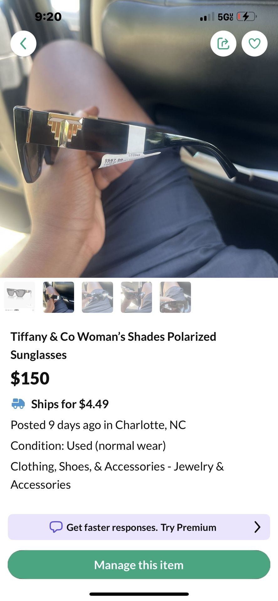 Tiffany And Co Sunglasses Never Worn Going For 60$