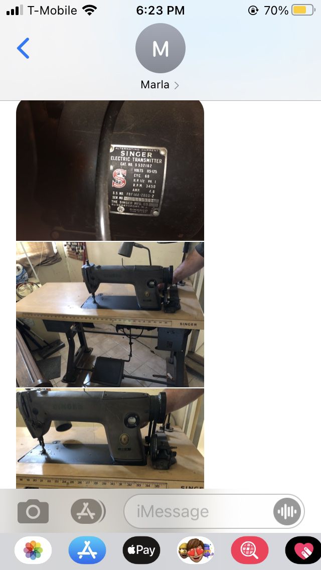 Industrial Singer Sewing Machine in a built in table on wheels gently used but has not been used for 25 years , Needs Conditioning and refurbish, 