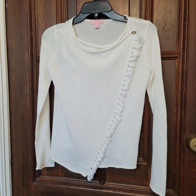 Lilly Pulitzer Mini Avenue White Cardigan Size XL/12-14
