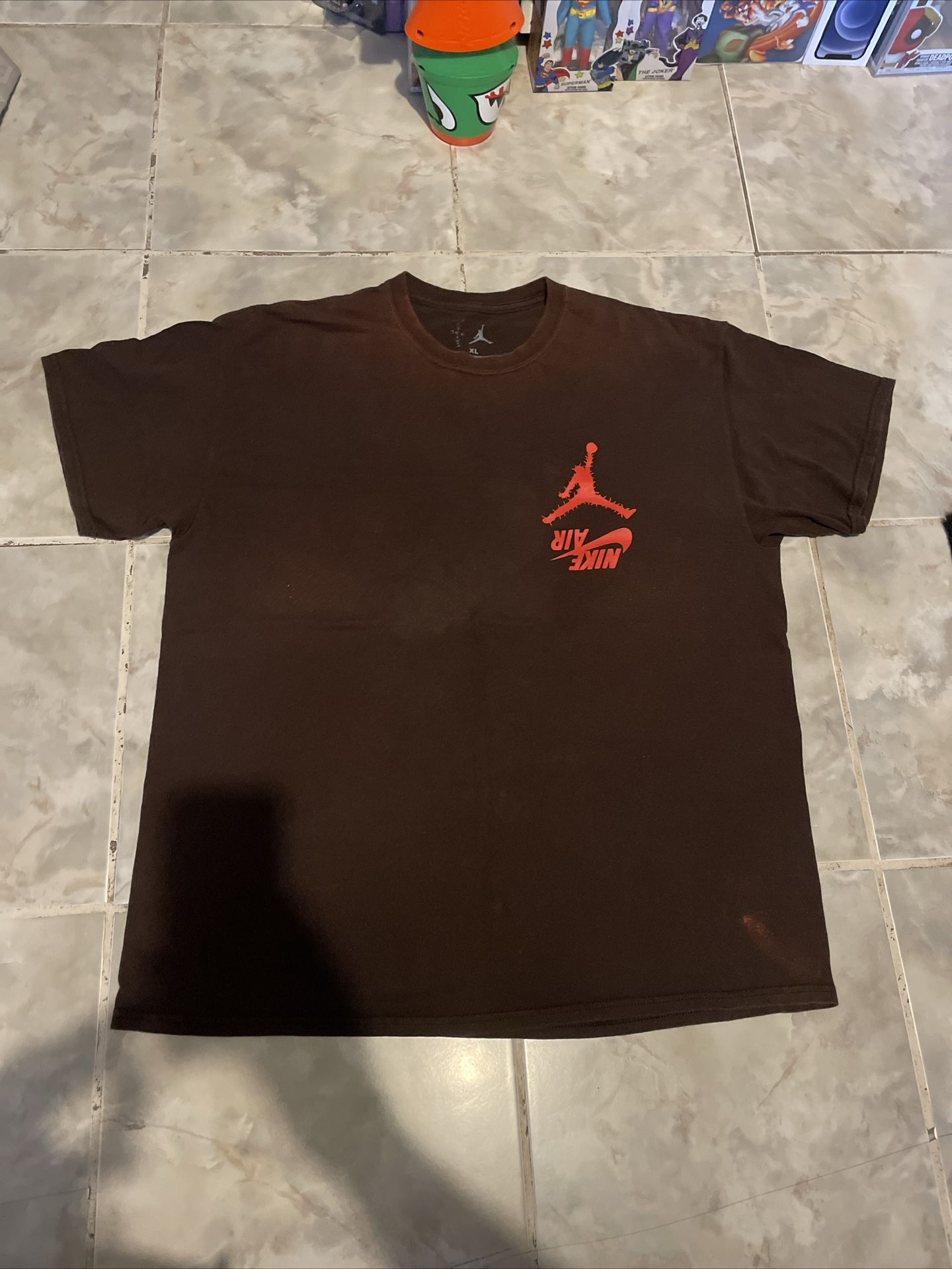 Cactus Jack X Nike Air Jordan Travis Scott Faded Brown T Shirt Mens XL