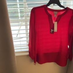 Chico’s Brand New W/tags Sz 1 Ladies Red Top
