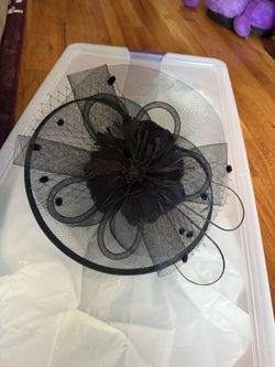 Black Derby Feather Net Hat 