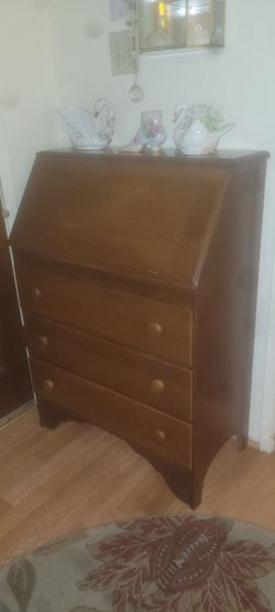 Secretary desk/dresser, huge pot, swivel sofa , child desk