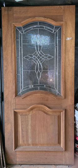 36" Solid Red Oak Tiffany Glass