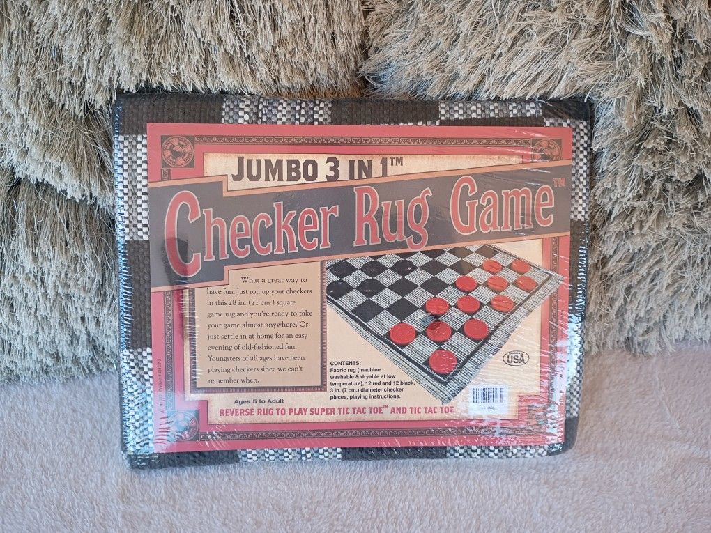 Jumbo 3 in 1 Checker Rug Game