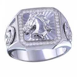 925 Sterling Silver Mens Ring Rhodium Plated / Anillos De Plata Fina Para Hombre