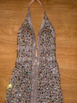 Jasz Couture Nude Crystal Prom Dress Size 0 Worn Once