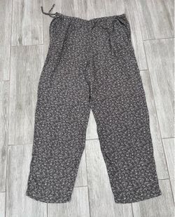 Green Floral Print vintage Cherokee side Drawstring Pants