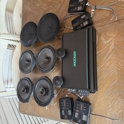 Kicker KMA600.4 Amplifier With 6 Kicker Speakers