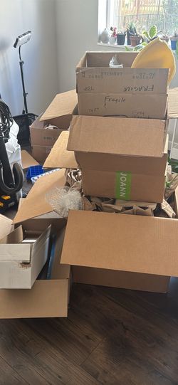 Few moving boxes and packing material