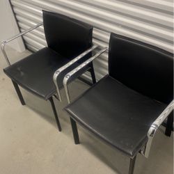 Black leather office chair