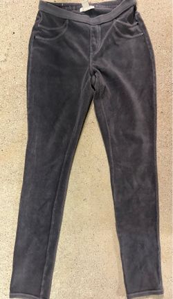 Grey velvet leggings Size petite Small