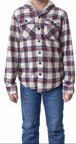 Distortion Sherpa Lined Plaid Jacket Hoodie – Men’s Small