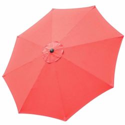 9 Feet 8-Rib Coral Color Universal Replacement Umbrella Canopy Top UV30+ Cover Patio Beach Pool