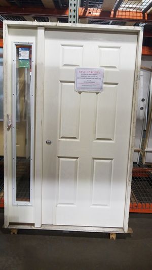 New Ext898 Rh 36 6 Panel Fiberglass Exterior Door With Sidelite