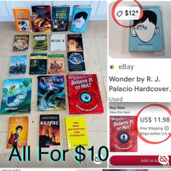 $10 For All Kids Books chapters and graphic novels,Math,dictionaries,etc 18 books