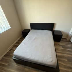 Malm IKEA Full Size Bed Set with Underneath Storage: (Mattress Included)
