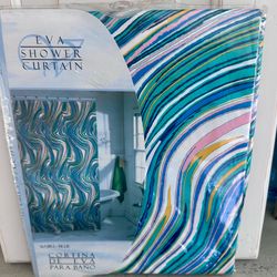 Vintage Maytex mills groovy swirl Eva shower curtain 70”x 72”. New old stock unused has not been removed from Pkg.