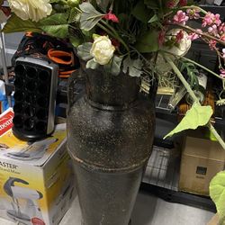 Jarron Decorativo Grande Con Flores Artificial