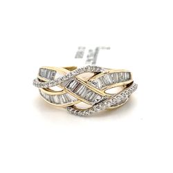 14kt Gold Diamond Ring Rounds & Bagguettes 5.10grams Size 6 1/2 121387 12