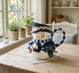 YOUNG’S INC. BLUE SNOWMAN WATER PITCHER