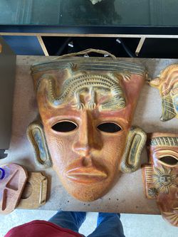 Mayan Mask Ceramic Wall Art