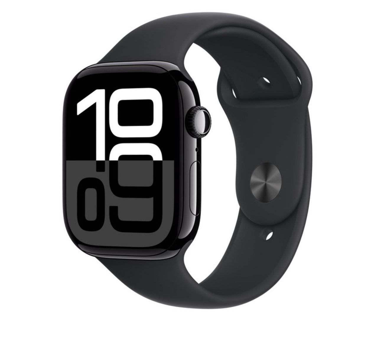 Apple Watch Series 10 GPS 46mm Jet Black Aluminum Case with Black Sport Band - M/L