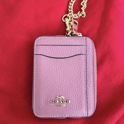 Coach Pink Zip Card Case