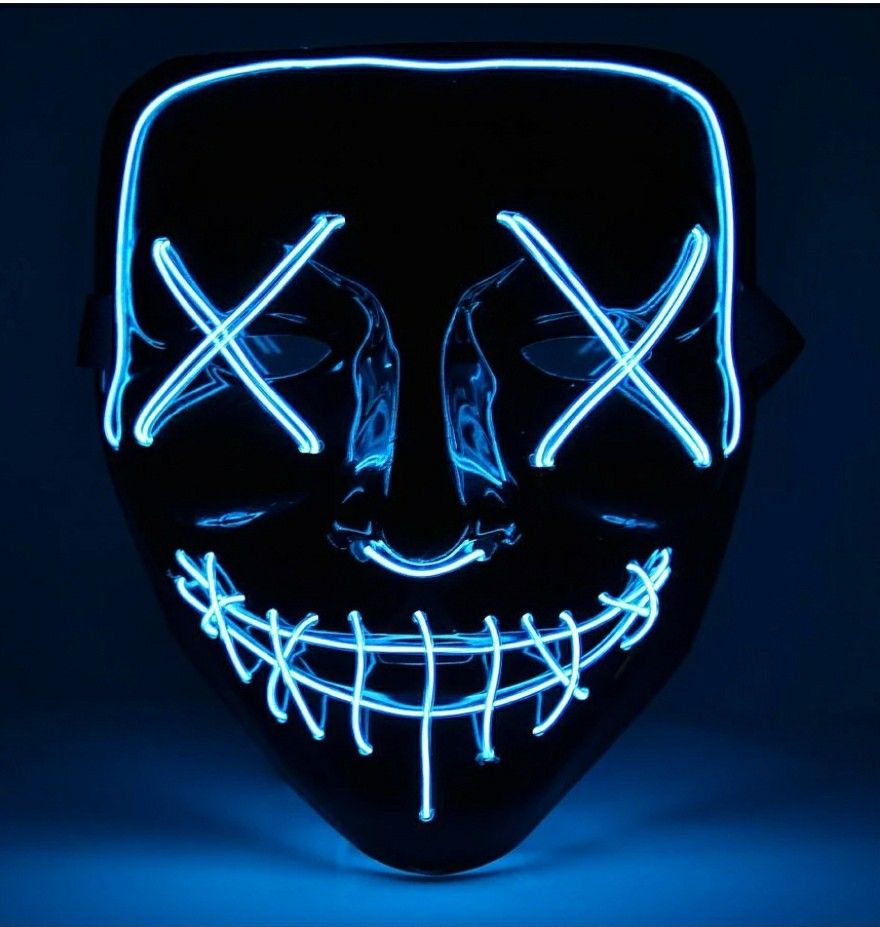 Halloween Led Purge Mask Blue