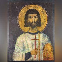 Original Vintage Fine Art Print Poster Medieval Bulgaria Wall Painting Artist Antique Collectible Printed Italy 1960’s Boyana. Deacon Lawrence