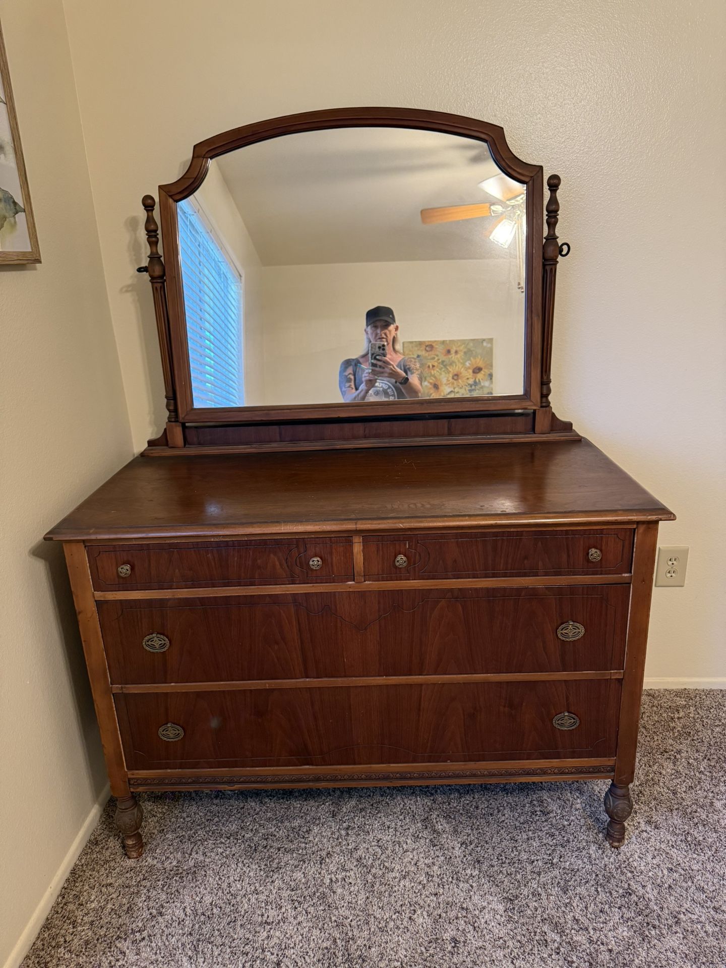 Antique Dresser With Mirror