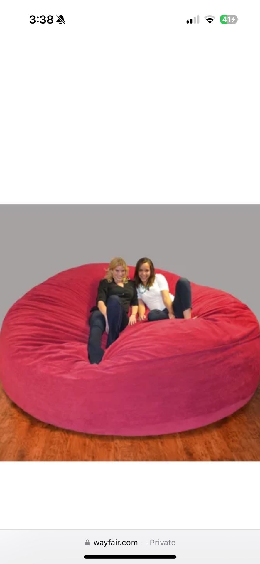 Large Bean Bag Chair- Memory Foam