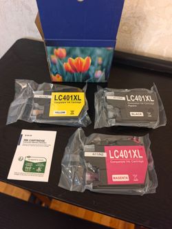 LC401XL Compatible Ink Cartridges – Black, Magenta & Yellow – New Sealed