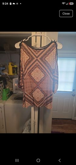 Boho Print Cold Shoulder Top